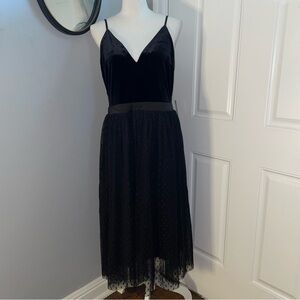 NWT Express Black Velvet and Tulle Dress